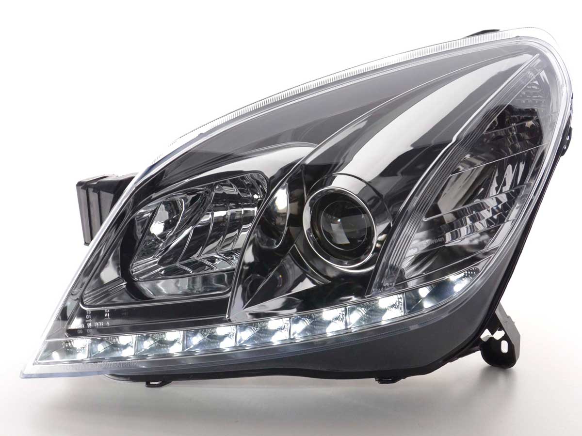 Scheinwerfer Set Daylight LED Tagfahrlicht Opel Astra H 2004-2009 chrom Scheinwerfer Set Daylight LED Tagfahrlicht Opel Astra H 2004-2009 chrom